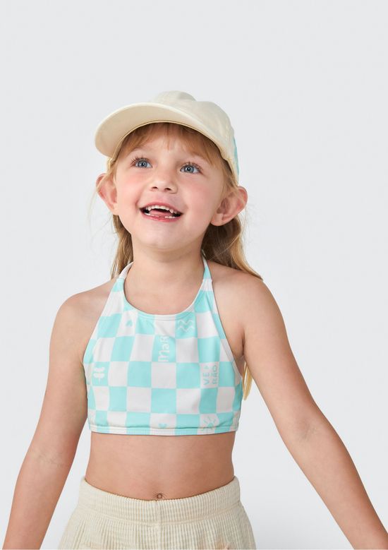 Foto do produto: Conjunto Praia Triplex Infantil Menina Com Proteção UV - Azul