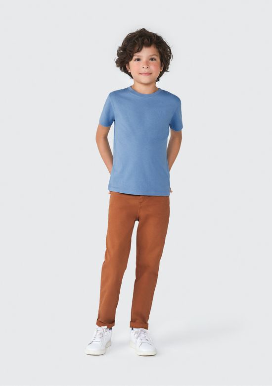 Foto do produto: Calça Infantil Menino Slim Em Sarja - Marrom