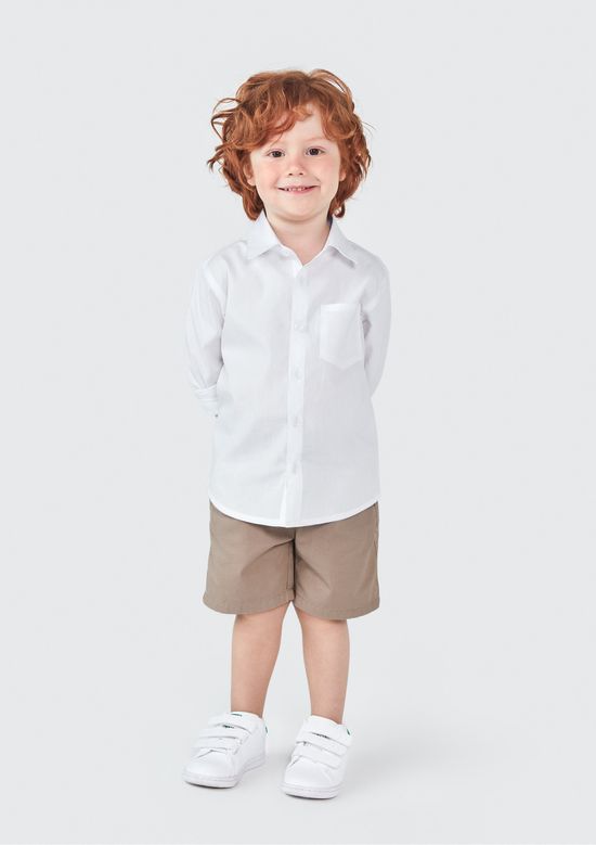 Foto do produto: Camisa Infantil Menino Toddler Manga Longa - Branco