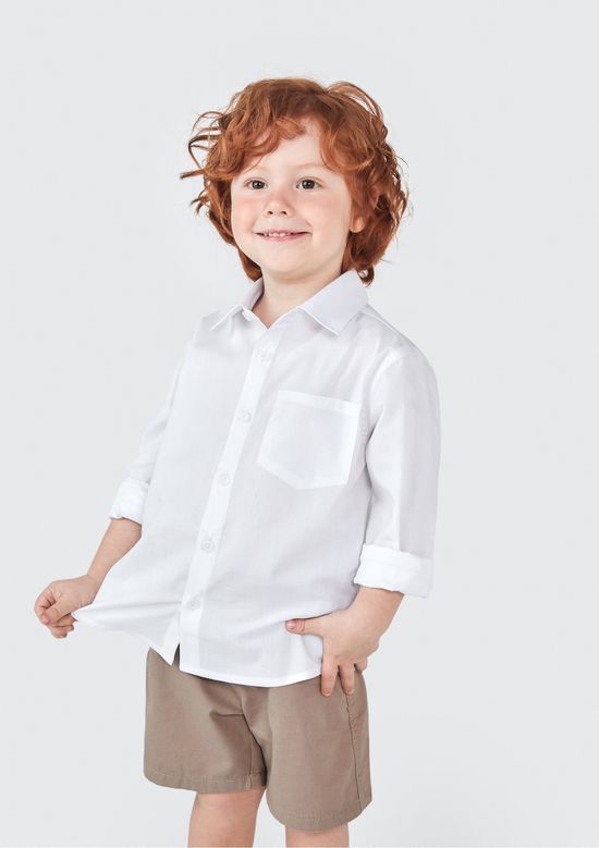 Foto do produto: Camisa Infantil Menino Toddler Manga Longa - Branco