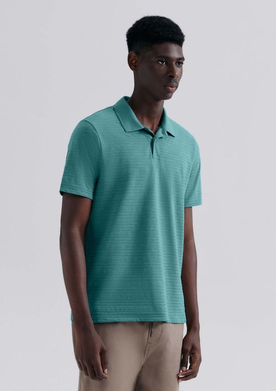 Foto do produto: Camisa Polo Masculina Manga Curta Texturizada - Verde