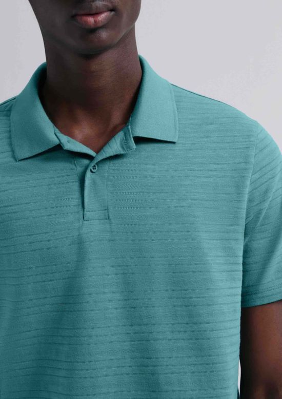 Foto do produto: Camisa Polo Masculina Manga Curta Texturizada - Verde