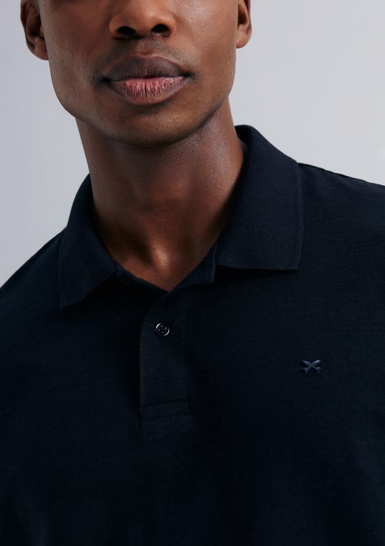 Foto do produto: Camisa Polo Masculina Manga Curta Comfort Em Flamê - Preto