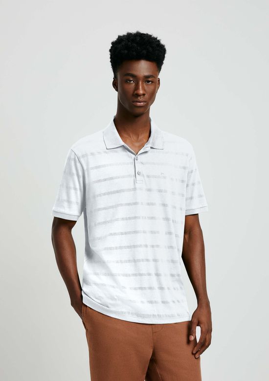 Foto do produto: Camisa Polo Masculina Manga Curta Com Bordado - Branco