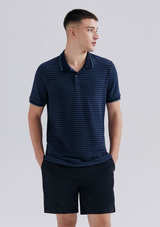 Foto do produto: Camisa Polo Masculina Manga Curta Listrada - Azul