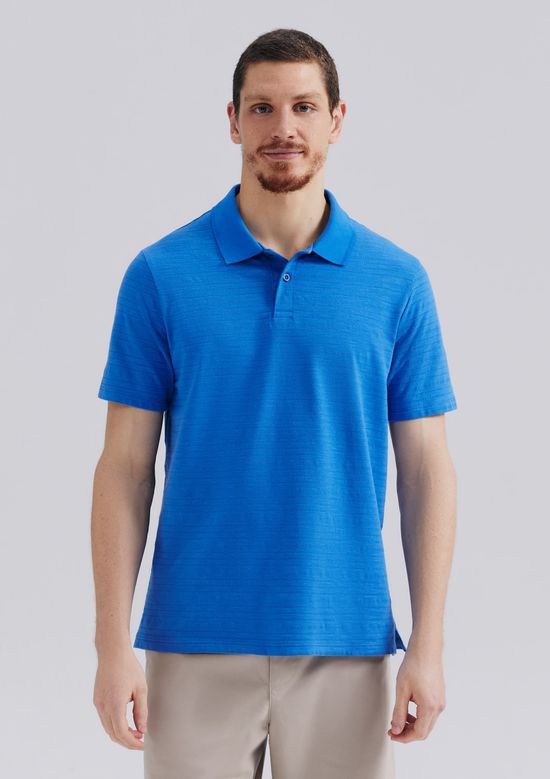 Foto do produto: Camisa Polo Masculina Manga Curta Texturizada - Azul