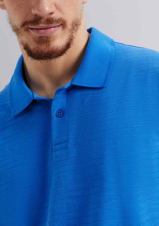 Foto do produto: Camisa Polo Masculina Manga Curta Texturizada - Azul