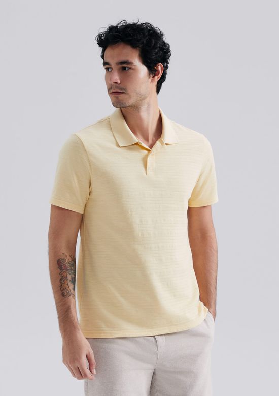 Foto do produto: Camisa Polo Masculina Manga Curta Texturizada - Amarelo