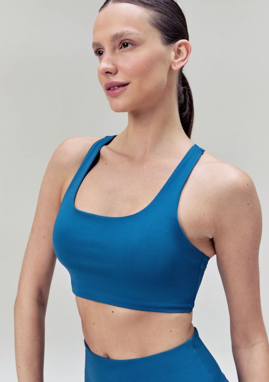 Foto do produto: Top Esportivo Feminino Nadador Hero Com Fio Lycra - Azul