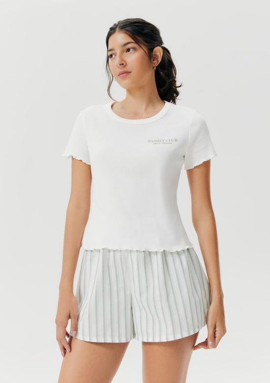 Foto do produto: Pijama Curto Feminino Com Estampa Família - Off white