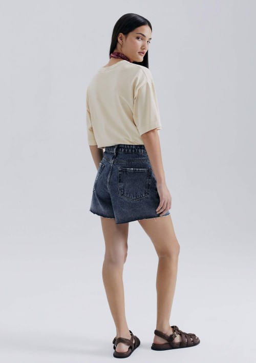 Foto do produto: Shorts Jeans Feminino Barra A Fio - Azul