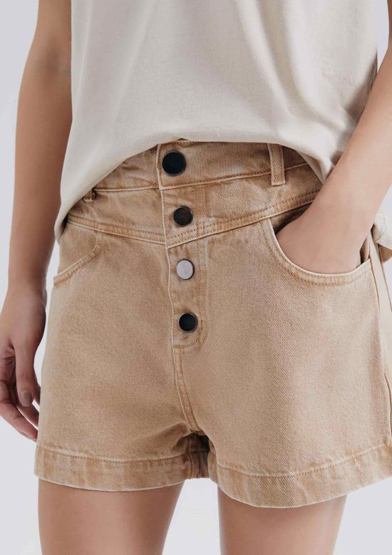 Foto do produto: Shorts De Sarja Feminino Estonado - Bege