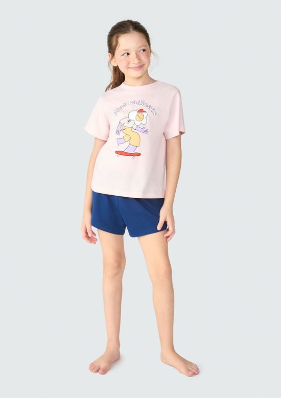 Foto do produto: Pijama Infantil Menina Curto Com Estampa - Rosa