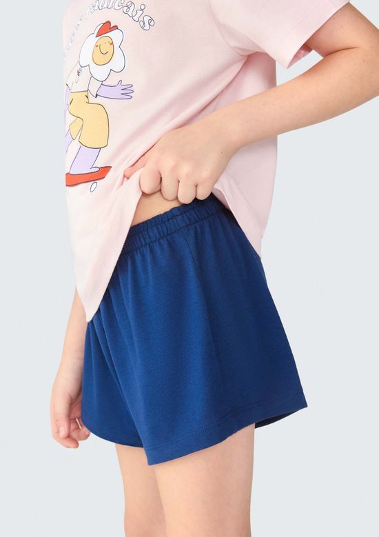 Foto do produto: Pijama Infantil Menina Curto Com Estampa - Rosa