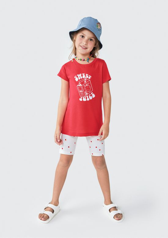 Foto do produto: Conjunto Infantil Menina Curto Com Estampa - Vermelho