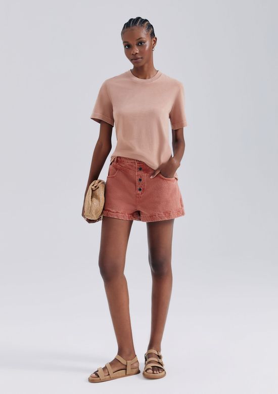 Foto do produto: Shorts De Sarja Feminino Estonado - Terracota