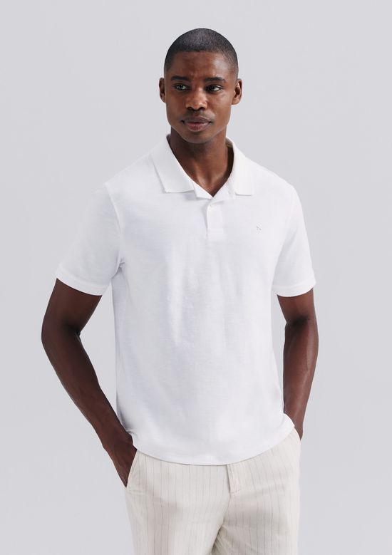 Foto do produto: Camisa Polo Masculina Manga Curta Comfort Em Flamê - Off white