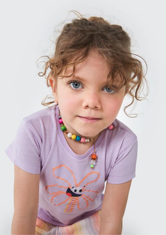 Foto do produto: Blusa Infantil Menina Toddler Com Estampa - Roxo