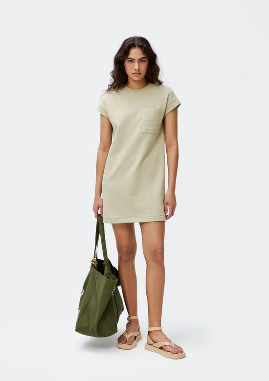 Foto do produto: Vestido Básico Curto Texturizado Com Bolso - Verde