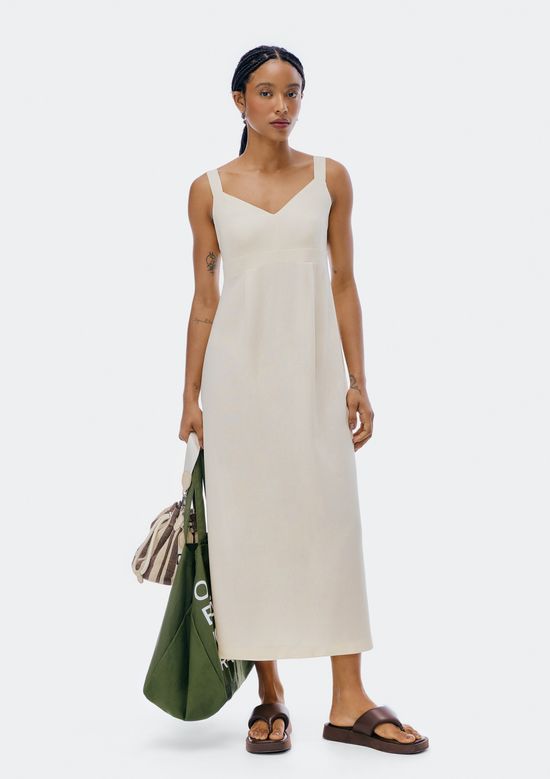 Foto do produto: Vestido Midi Em Viscolinho - Creme