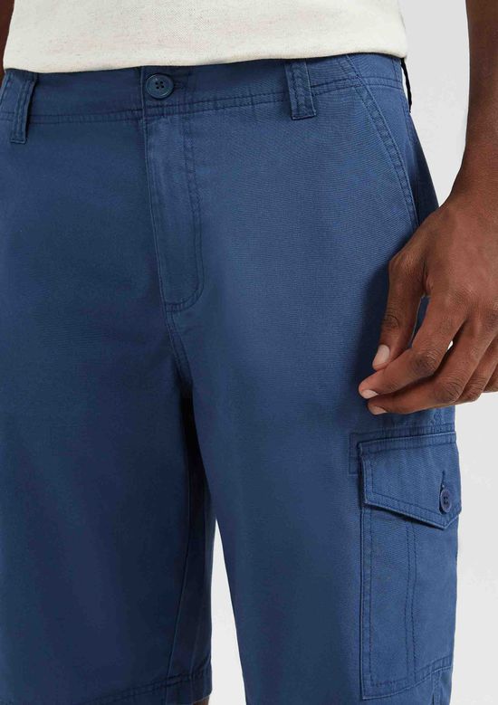 Foto do produto: Bermuda Básica Masculina Cargo Em Sarja - Azul