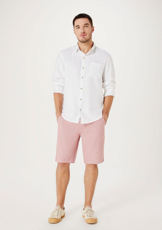 Foto do produto: Bermuda Em Sarja Masculina Chino - Rosa