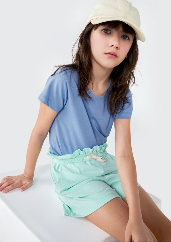 Foto do produto: Shorts Básico Infantil Menina Clochard Em Moletom - Verde