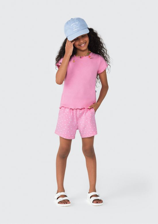 Foto do produto: Shorts Básico Infantil Menina Clochard Estampado - Rosa