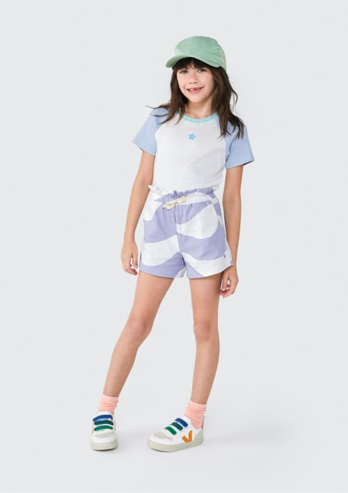 Foto do produto: Shorts Básico Infantil Menina Clochard Estampado - Off white