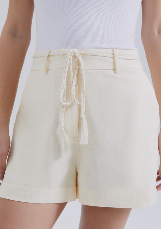 Foto do produto: Shorts Feminino Alfaiataria Com Linho - Creme