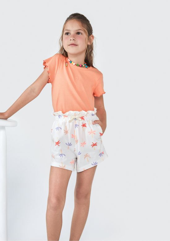 Foto do produto: Shorts Básico Infantil Menina Clochard Estampado - Off white