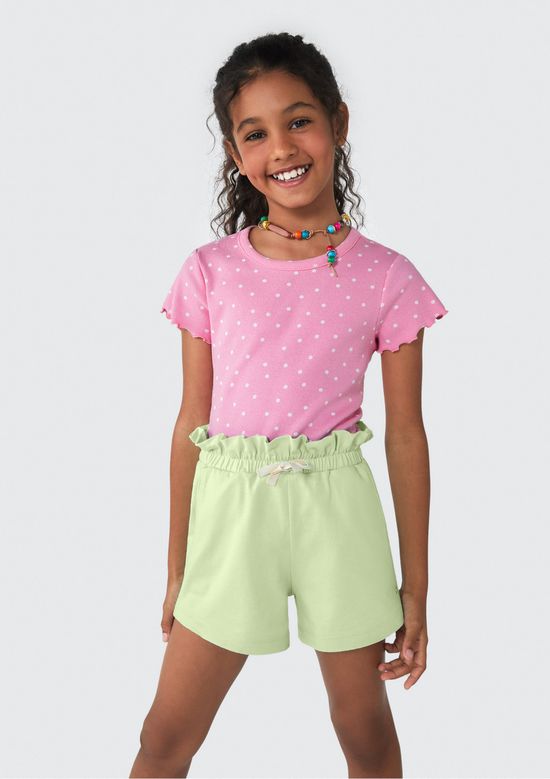 Foto do produto: Shorts Básico Infantil Menina Clochard Em Moletom - Verde