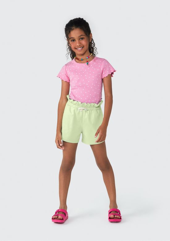 Foto do produto: Shorts Básico Infantil Menina Clochard Em Moletom - Verde