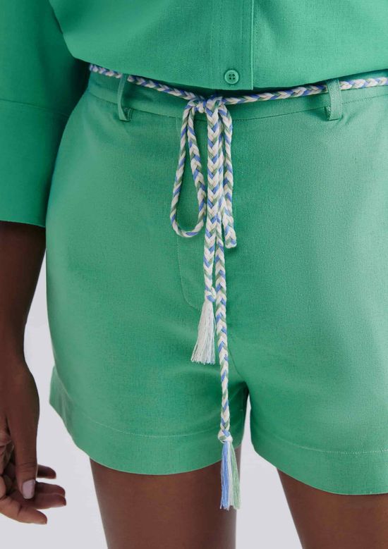 Foto do produto: Shorts Feminino Alfaiataria Com Linho - Verde