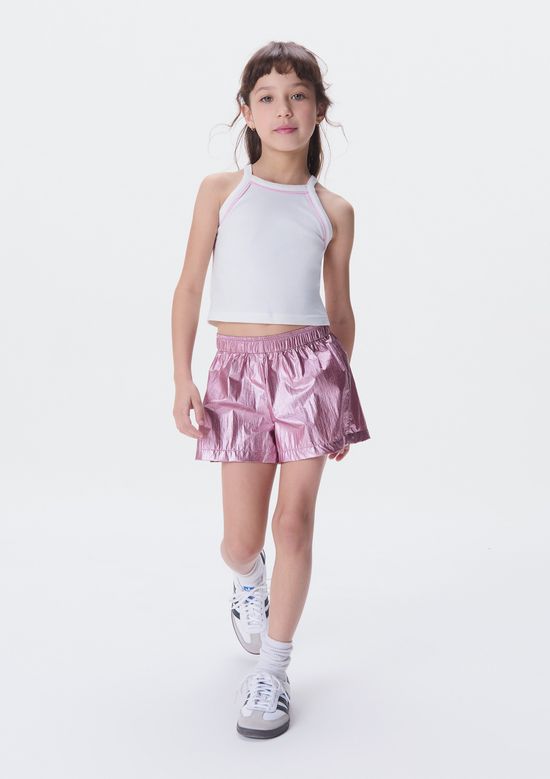 Foto do produto: Shorts Infantil Menina Metalizado - Rosa