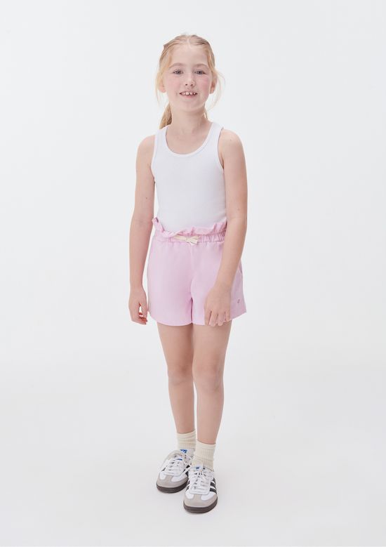 Foto do produto: Shorts Básico Infantil Menina Clochard Em Moletom - Rosa