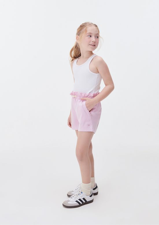 Foto do produto: Shorts Básico Infantil Menina Clochard Em Moletom - Rosa