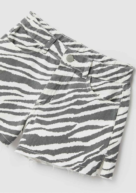 Foto do produto: Shorts Infantil Menina Em Sarja Animal Print - Off white