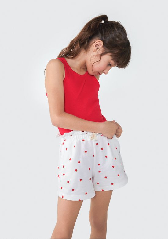 Foto do produto: Shorts Básico Infantil Menina Clochard Estampado - Off white