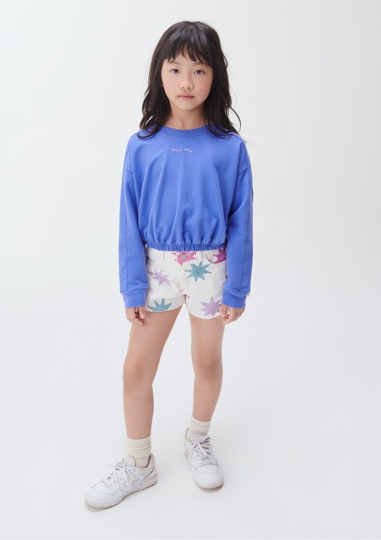 Foto do produto: Shorts Infantil Menina Em Sarja Barra A Fio - Off white