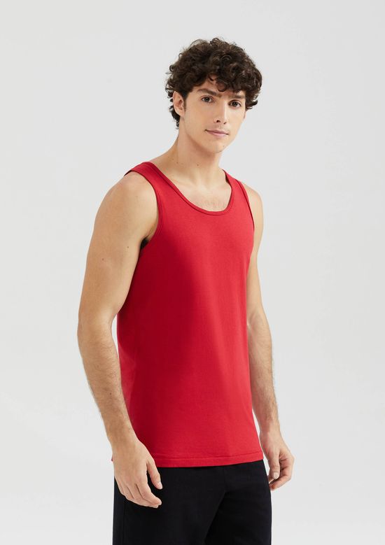 Foto do produto: Regata Básica Masculina Slim - Vermelho