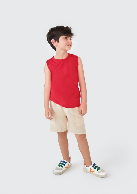 Foto do produto: Regata Básica Infantil Menino Modelagem Regular Tam 1 a 16 - Vermelho