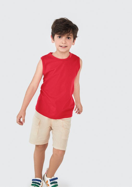 Foto do produto: Regata Básica Infantil Menino Modelagem Regular Tam 1 a 16 - Vermelho