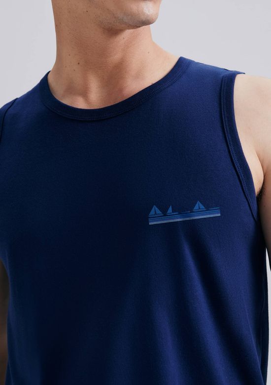 Foto do produto: Regata Básica Masculina Regular Com Estampa - Azul