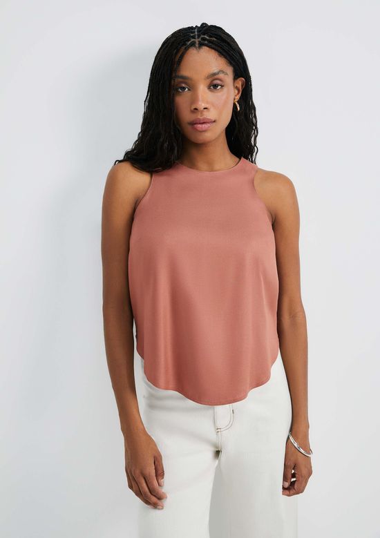 Foto do produto: Regata Básica Feminina Decote Halter Neck - Marsala