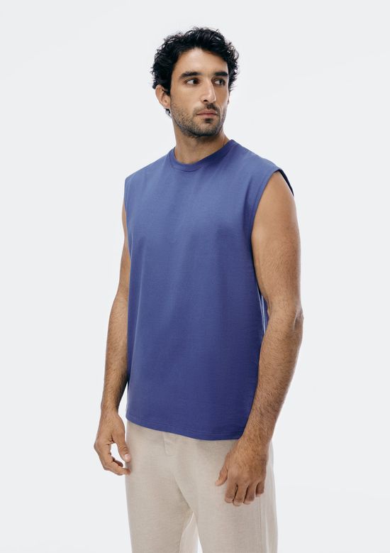 Foto do produto: Regata Masculina Comfort Alças Largas Super Cotton - Azul