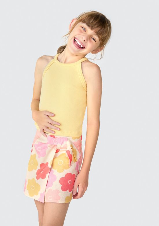 Foto do produto: Regata Básica Infantil Menina em Ribana - Amarelo