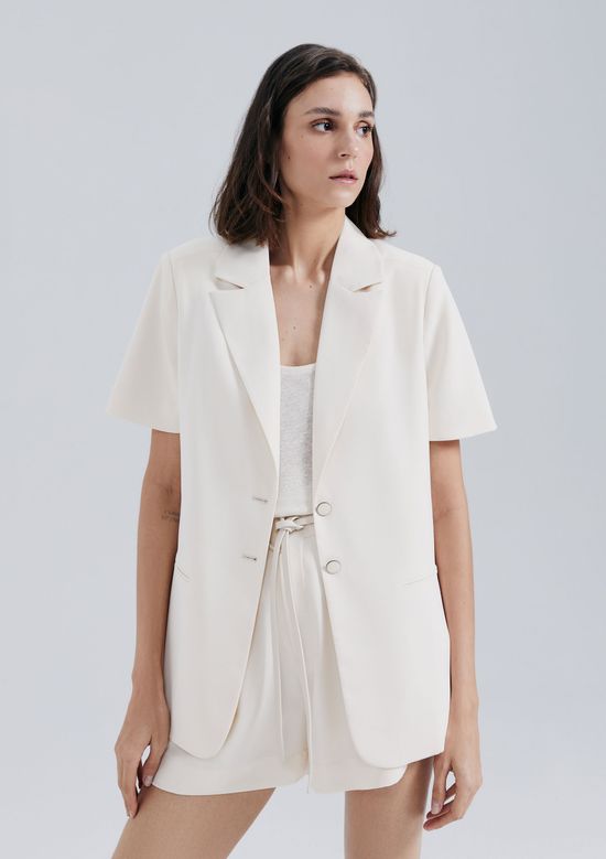 Foto do produto: Blazer Em Crepe Manga Curta - Creme