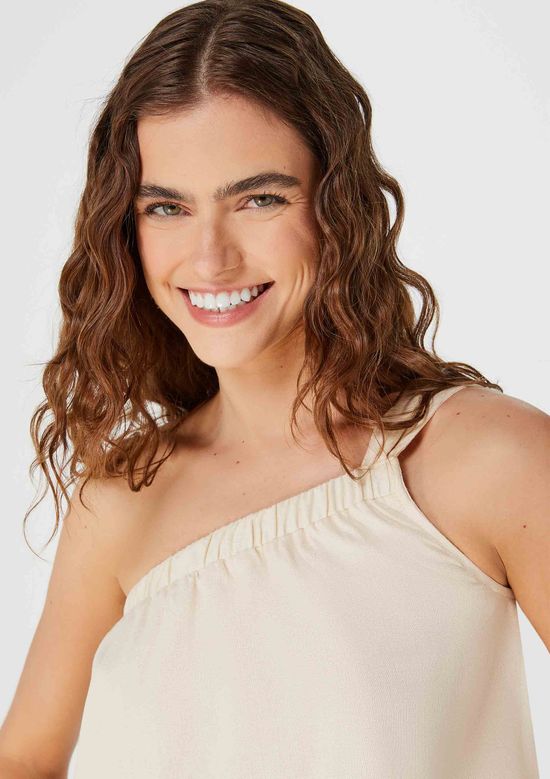 Foto do produto: Regata Feminina Um Ombro Só - Bege