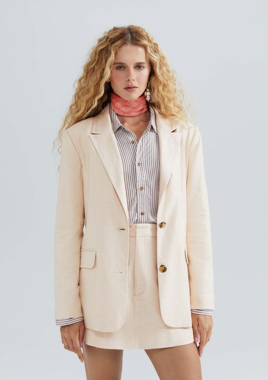 Foto do produto: Blazer Feminino Em Viscolinho - Nude